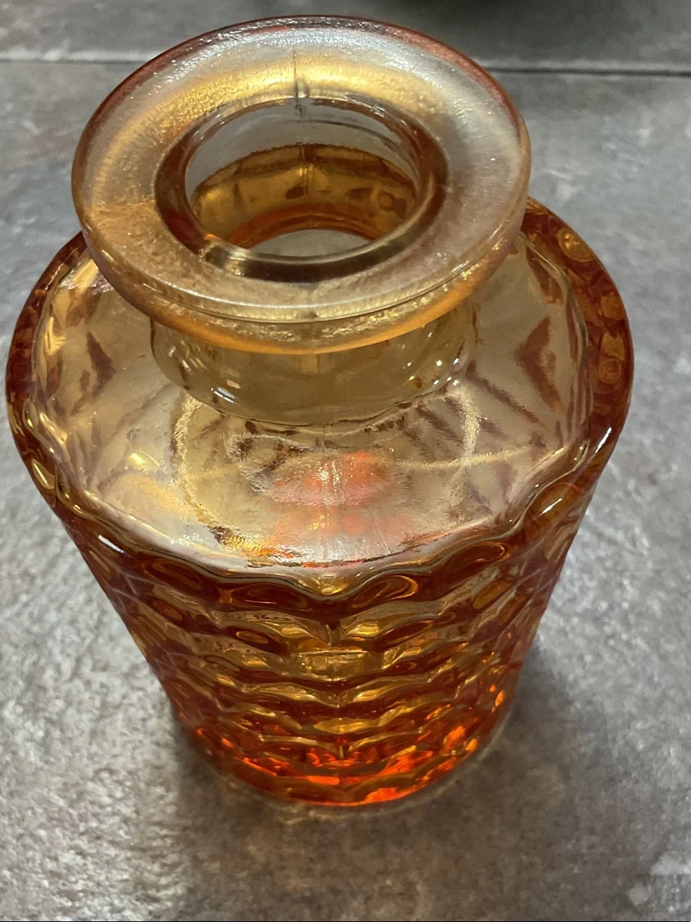 Vintage Amber & Orange Glass Accent Vases - Set of 3